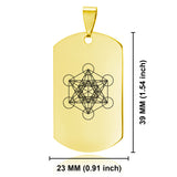Stainless Steel Sacred Geometry Metatron's Cube Dog Tag Keychain - Comfort Zone Studios
