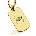 Stainless Steel Sacred Geometry Vesica Piscis Dog Tag Pendant - Comfort Zone Studios