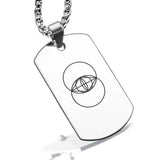 Stainless Steel Sacred Geometry Vesica Piscis Dog Tag Pendant - Comfort Zone Studios