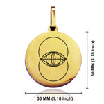 Stainless Steel Sacred Geometry Vesica Piscis Round Medallion Keychain