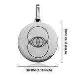 Stainless Steel Sacred Geometry Vesica Piscis Round Medallion Keychain