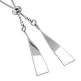 Stainless Steel Twisted Bar Paddle Adjustable Snake Chain Necklace Pendant - Comfort Zone Studios