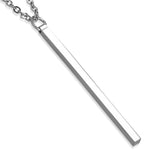 Stainless Steel Minimalist Long Bar Charm Link Chain Necklace Pendant - Comfort Zone Studios