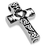 Stainless Steel Claddagh Trinity Cross Prayer Cremation Keepsake Pendant Necklace - Comfort Zone Studios