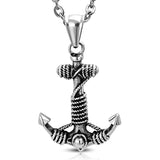 Stainless Steel Antique Vintage Two-Tone Nautical Marine Rope Anchor Pendant Necklace - Comfort Zone Studios
