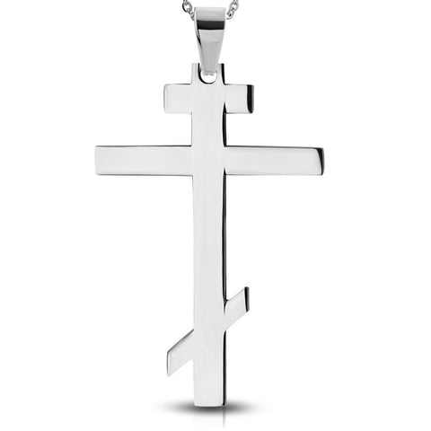 Stainless Steel Orthodox Religious Cross Pendant Necklace - Comfort Zone Studios