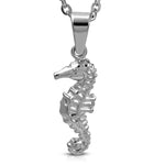 Stainless Steel 3D Seahorse Marine Fish Charm Pendant Necklace - Comfort Zone Studios