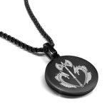 Stainless Steel Viking Battle Axe Round Medallion Pendant