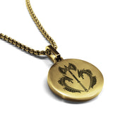 Stainless Steel Viking Battle Axe Round Medallion Pendant