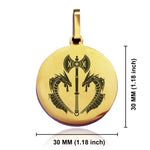 Stainless Steel Viking Battle Axe Round Medallion Pendant