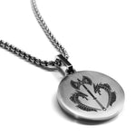 Stainless Steel Viking Battle Axe Round Medallion Pendant