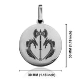 Stainless Steel Viking Battle Axe Round Medallion Pendant