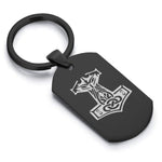 Stainless Steel Viking Mjolnir (Thor&rsquo;s Hammer) Dog Tag Keychain - Comfort Zone Studios