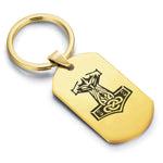 Stainless Steel Viking Mjolnir (Thor&rsquo;s Hammer) Dog Tag Keychain - Comfort Zone Studios