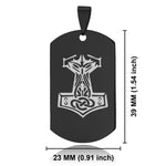 Stainless Steel Viking Mjolnir (Thor&rsquo;s Hammer) Dog Tag Pendant - Comfort Zone Studios