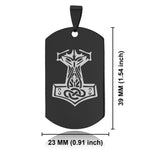 Stainless Steel Viking Mjolnir (Thor&rsquo;s Hammer) Dog Tag Pendant - Comfort Zone Studios