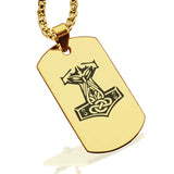 Stainless Steel Viking Mjolnir (Thor&rsquo;s Hammer) Dog Tag Pendant - Comfort Zone Studios