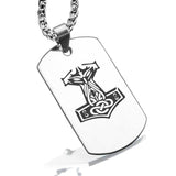 Stainless Steel Viking Mjolnir (Thor&rsquo;s Hammer) Dog Tag Pendant - Comfort Zone Studios