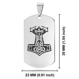 Stainless Steel Viking Mjolnir (Thor&rsquo;s Hammer) Dog Tag Keychain - Comfort Zone Studios