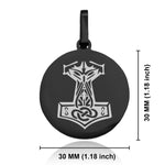 Stainless Steel Viking Mjolnir (Thor’s Hammer) Round Medallion Keychain