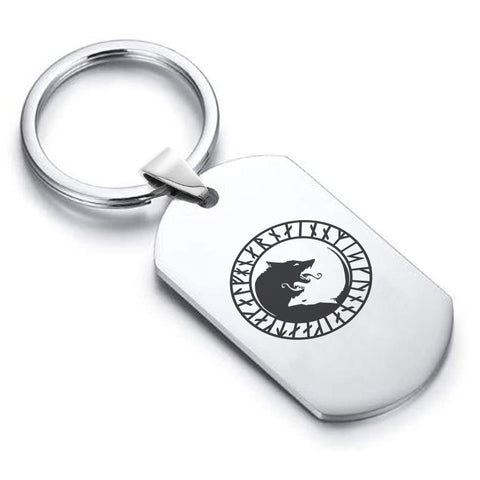 Stainless Steel Viking Ulfhednar Wolves Dog Tag Keychain - Comfort Zone Studios