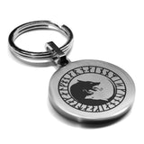 Stainless Steel Viking Ulfhednar Wolves Round Medallion Keychain