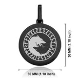 Stainless Steel Viking Ulfhednar Wolves Round Medallion Pendant