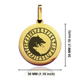 Stainless Steel Viking Ulfhednar Wolves Round Medallion Pendant