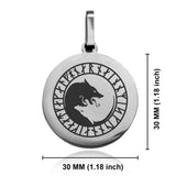 Stainless Steel Viking Ulfhednar Wolves Round Medallion Keychain