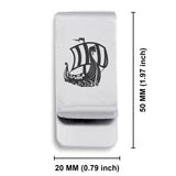 Stainless Steel Viking Ship Classic Slim Money Clip