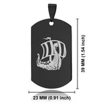 Stainless Steel Viking Ship Dog Tag Pendant - Comfort Zone Studios