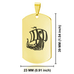 Stainless Steel Viking Ship Dog Tag Keychain - Comfort Zone Studios