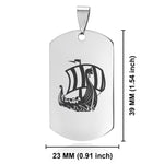 Stainless Steel Viking Ship Dog Tag Keychain - Comfort Zone Studios