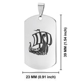 Stainless Steel Viking Ship Dog Tag Pendant - Comfort Zone Studios