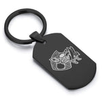 Stainless Steel Viking Battle Boar Dog Tag Keychain - Comfort Zone Studios