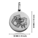 Stainless Steel Viking Battle Boar Round Medallion Pendant