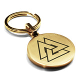 Stainless Steel Viking Valknut Round Medallion Keychain