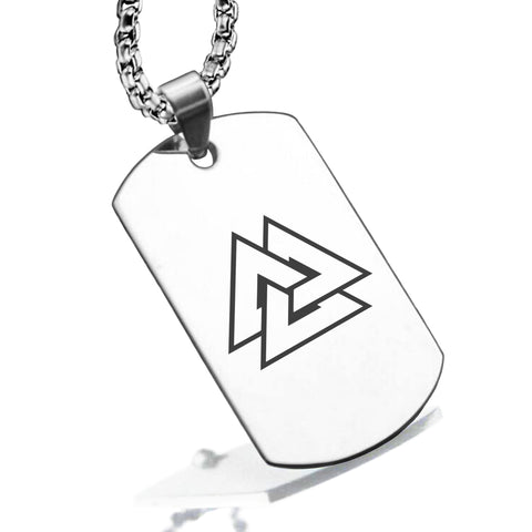 Stainless Steel Viking Valknut Dog Tag Pendant - Comfort Zone Studios