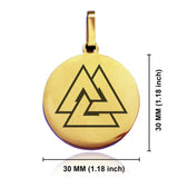 Stainless Steel Viking Valknut Round Medallion Keychain