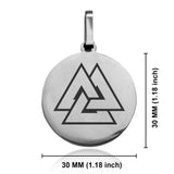 Stainless Steel Viking Valknut Round Medallion Pendant