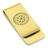 Stainless Steel Viking Vegvisir (Compass) Classic Slim Money Clip