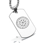 Stainless Steel Viking Vegvisir (Compass) Dog Tag Pendant - Comfort Zone Studios