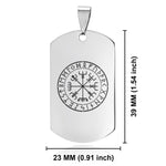 Stainless Steel Viking Vegvisir (Compass) Dog Tag Pendant - Comfort Zone Studios