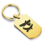 Stainless Steel Viking Odin&rsquo;s Ravens Dog Tag Keychain - Comfort Zone Studios