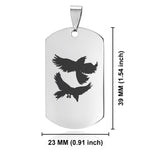 Stainless Steel Viking Odin&rsquo;s Ravens Dog Tag Keychain - Comfort Zone Studios