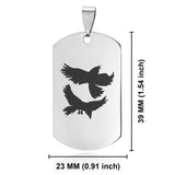 Stainless Steel Viking Odin&rsquo;s Ravens Dog Tag Pendant - Comfort Zone Studios