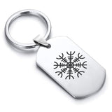 Stainless Steel Viking Helm of Awe Dog Tag Keychain - Comfort Zone Studios