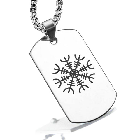 Stainless Steel Viking Helm of Awe Dog Tag Pendant - Comfort Zone Studios