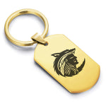 Stainless Steel Apache Warrior Champion Dog Tag Keychain - Comfort Zone Studios