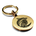 Stainless Steel Apache Warrior Champion Round Medallion Keychain